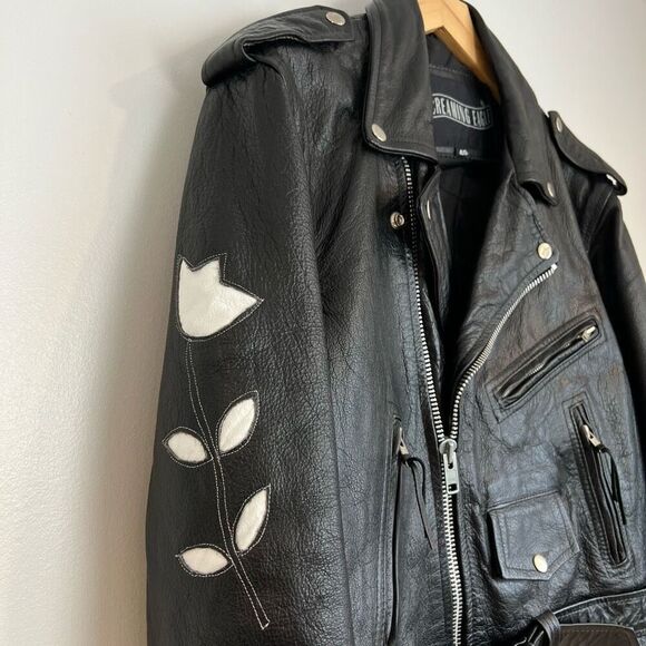 Vintage Screaming Eagle Black Leather Jacket Size 40 With Leather Chaps Large - Picture 4 of 16